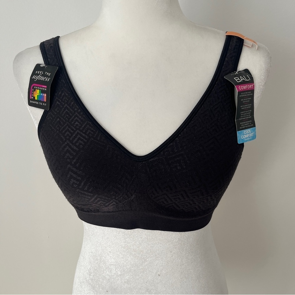 Bali Comfort Flex Fit Revolution Wireless Bra Black Smart Fit S (C/D 36)*N13